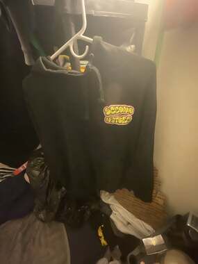 Used great condition  Second Nature Black Hoodie neon Writing hoodie Size Small